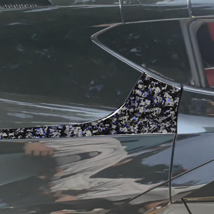 4pcs/Set Forged Gold Foil Carbon Fiber Car Rear Sides Decorative Sticker for Chevrolet Corvette C8 2020-, Left and Right Driver