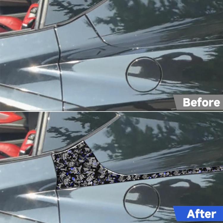 4pcs/Set Forged Gold Foil Carbon Fiber Car Rear Sides Decorative Sticker for Chevrolet Corvette C8 2020-, Left and Right Driver