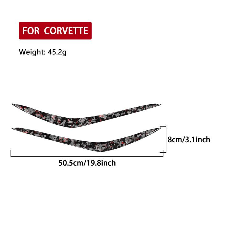 2pcs/Set Forged Gold Foil Carbon Fiber Car Bumper Corner Decorative Sticker for Chevrolet Corvette C8 2020-, Left and Right Driver