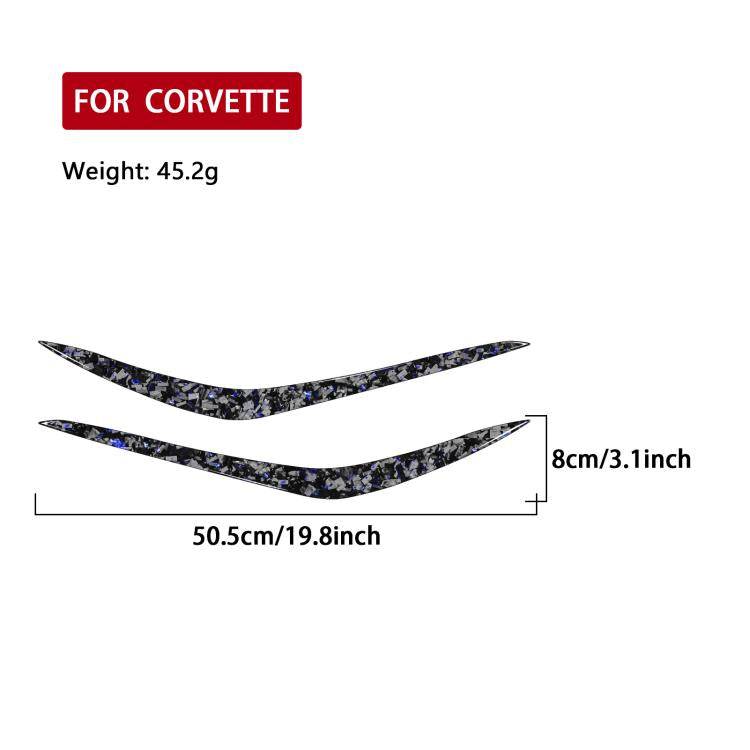 2pcs/Set Forged Gold Foil Carbon Fiber Car Bumper Corner Decorative Sticker for Chevrolet Corvette C8 2020-, Left and Right Driver