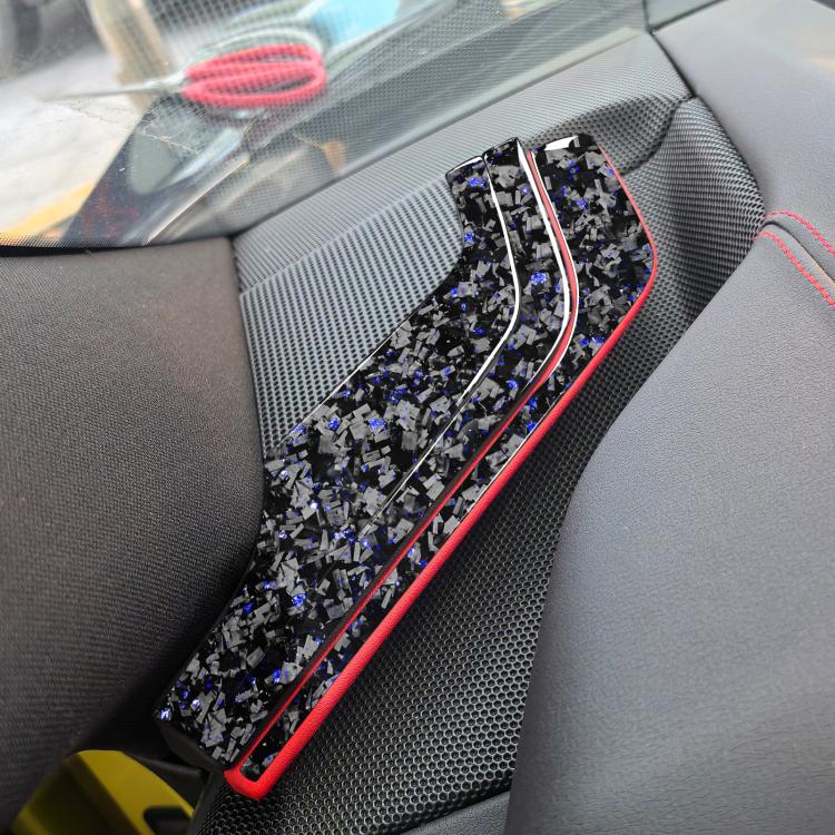 6pcs/Set Forged Gold Foil Carbon Fiber Car Inside A-pillar Horn Decorative Sticker for Chevrolet Corvette C8 2020-, Left and Right Driver