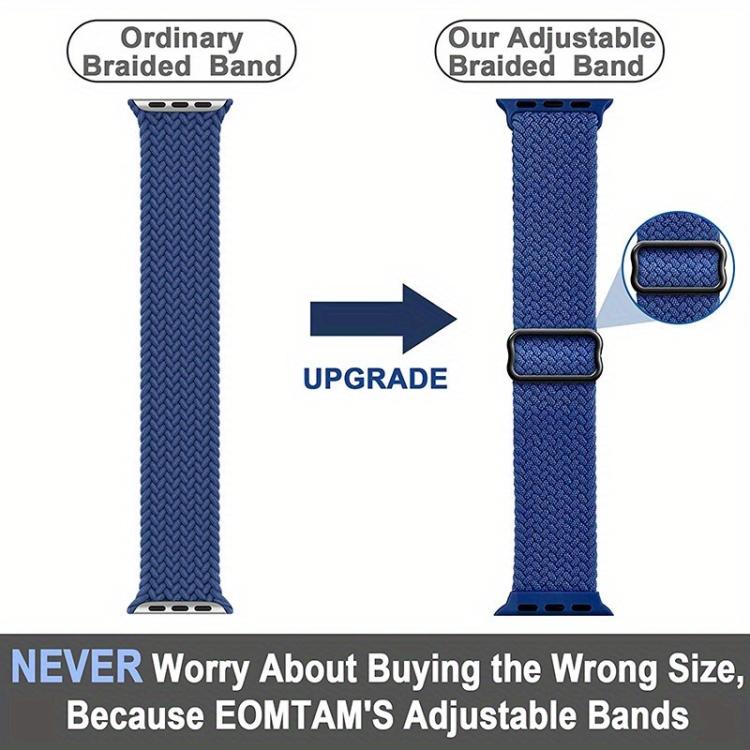 For Apple Watch Series 41mm Ladder Buckle Loop Nylon Watch Band with Film Frosted PC Cover