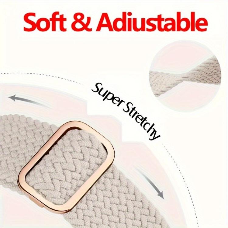 For Apple Watch Series 44mm Ladder Buckle Loop Nylon Watch Band with Film Frosted PC Cover