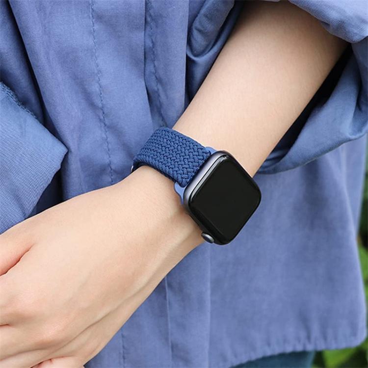 For Apple Watch Series 41mm Ladder Buckle Loop Nylon Watch Band with Film Frosted PC Cover
