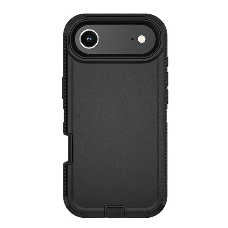 For iPhone Air Kalebol Shockproof PC Hybrid TPU Phone Case with Back Clip - Black