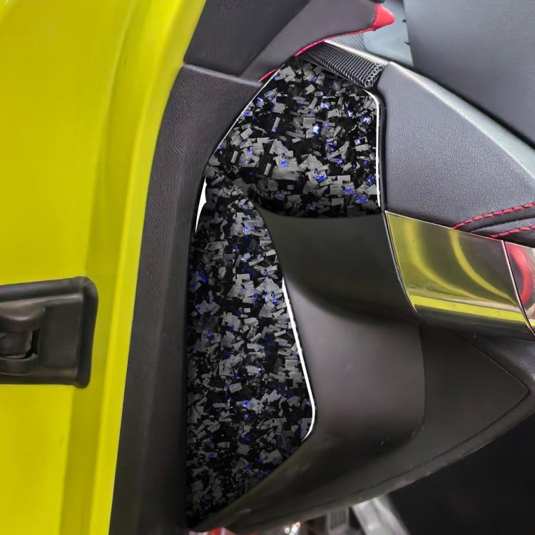 4pcs/Set Forged Gold Foil Carbon Fiber Car Front Slot Decorative Sticker for Chevrolet Corvette C8 2020-, Left and Right Driver