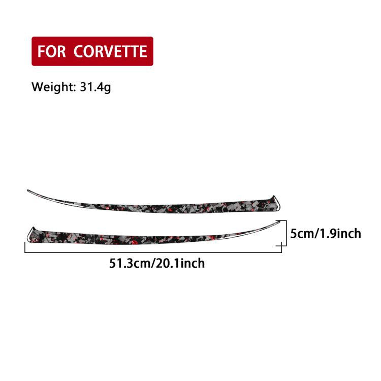 2pcs/Set Forged Gold Foil Carbon Fiber Car Front Light Below Decorative Sticker for Chevrolet Corvette C8 2020-, Left and Right Driver