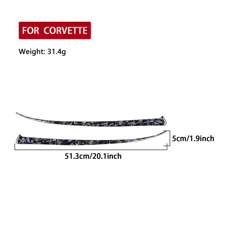 2pcs/Set Forged Gold Foil Carbon Fiber Car Front Light Below Decorative Sticker for Chevrolet Corvette C8 2020-, Left and Right Driver
