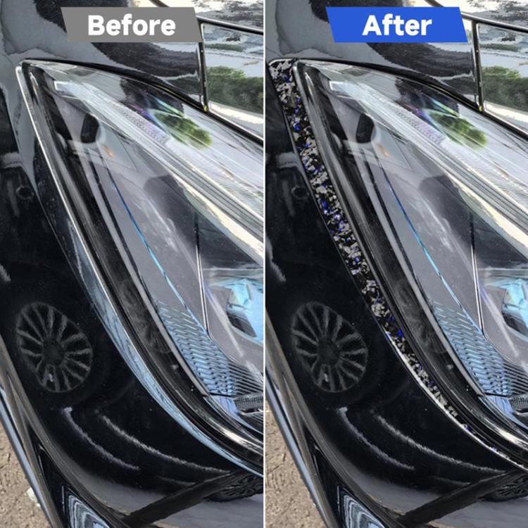 2pcs/Set Forged Gold Foil Carbon Fiber Car Front Light Below Decorative Sticker for Chevrolet Corvette C8 2020-, Left and Right Driver