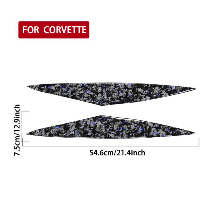 2pcs/Set Forged Gold Foil Carbon Fiber Car Front Bumper Sides Decorative Sticker for Chevrolet Corvette C8 2020-, Left and Right Driver