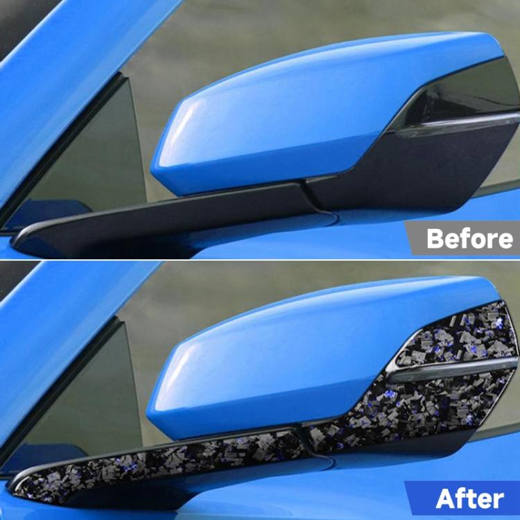 4pcs/Set Forged Gold Foil Carbon Fiber Car Rearview Mirror Decorative Sticker for Chevrolet Corvette C8 2020-, Left Driver