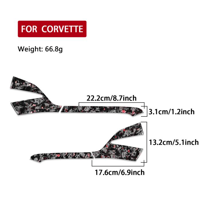 4pcs/Set Forged Gold Foil Carbon Fiber Car Rearview Mirror Decorative Sticker for Chevrolet Corvette C8 2020-, Right Driver