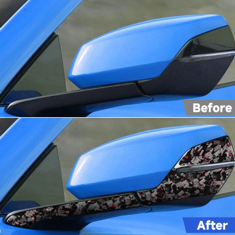 4pcs/Set Forged Gold Foil Carbon Fiber Car Rearview Mirror Decorative Sticker for Chevrolet Corvette C8 2020-, Right Driver