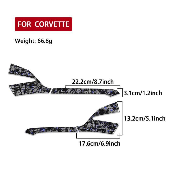 4pcs/Set Forged Gold Foil Carbon Fiber Car Rearview Mirror Decorative Sticker for Chevrolet Corvette C8 2020-, Right Driver
