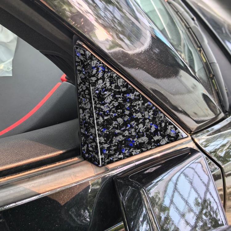 4pcs/Set Forged Gold Foil Carbon Fiber Car Outside A-pillar Decorative Sticker for Chevrolet Corvette C8 2020-, Left and Right Driver