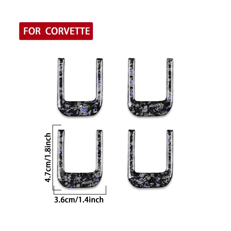 4pcs/Set Forged Gold Foil Carbon Fiber Car Sun Visor Decorative Sticker for Chevrolet Corvette C8 2020-, Left and Right Driver