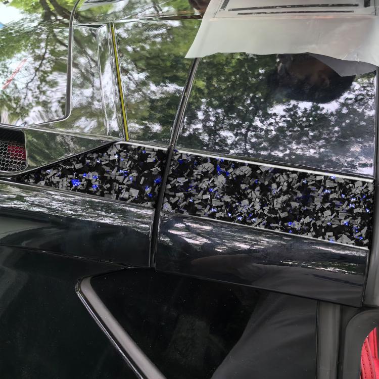 4pcs/Set Forged Gold Foil Carbon Fiber Car Roof Sides Decorative Sticker for Chevrolet Corvette C8 2020-, Left and Right Driver