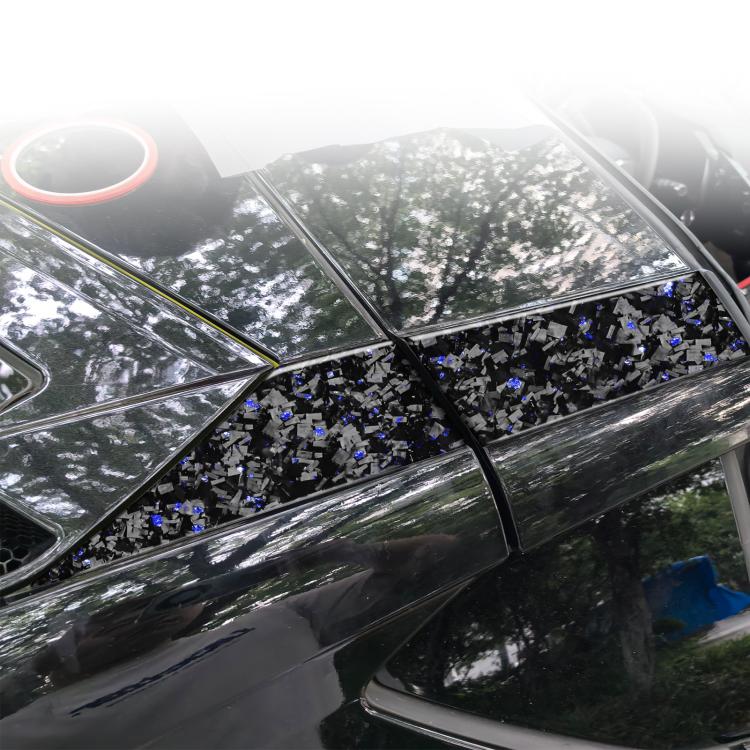 4pcs/Set Forged Gold Foil Carbon Fiber Car Roof Sides Decorative Sticker for Chevrolet Corvette C8 2020-, Left and Right Driver
