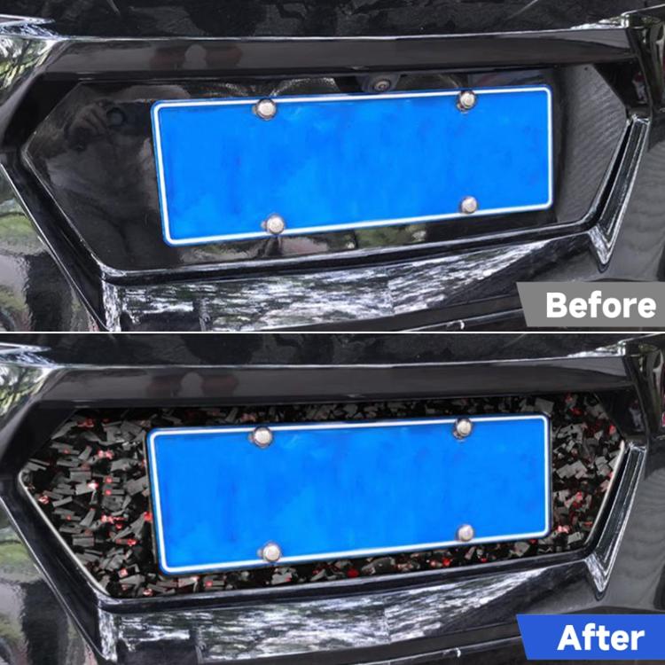 Forged Gold Foil Carbon Fiber Car Rear License Plate Frame Decorative Sticker for Chevrolet Corvette C8 2020-, Left and Right Driver