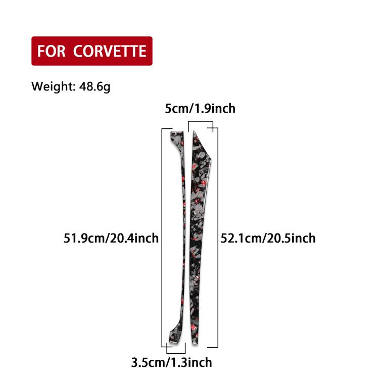 2pcs/Set Forged Gold Foil Carbon Fiber Car Center Console Side Decorative Sticker for Chevrolet Corvette C8 2020-, Right Driver
