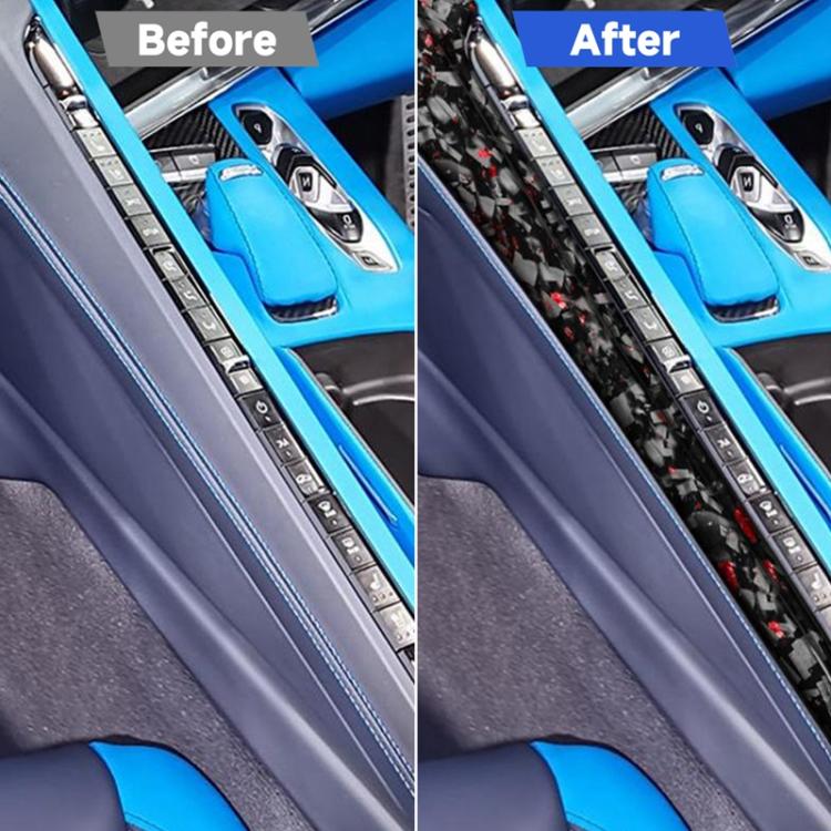 2pcs/Set Forged Gold Foil Carbon Fiber Car Center Console Side Decorative Sticker for Chevrolet Corvette C8 2020-, Right Driver