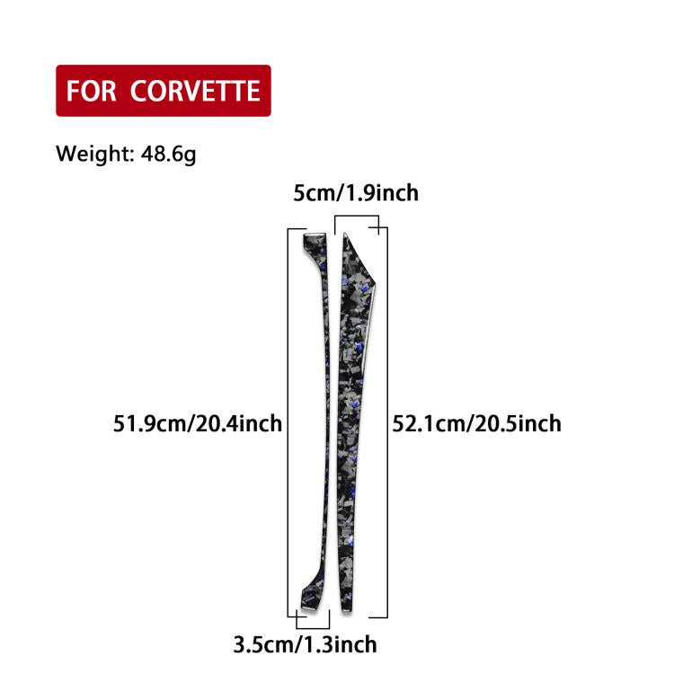2pcs/Set Forged Gold Foil Carbon Fiber Car Center Console Side Decorative Sticker for Chevrolet Corvette C8 2020-, Right Driver