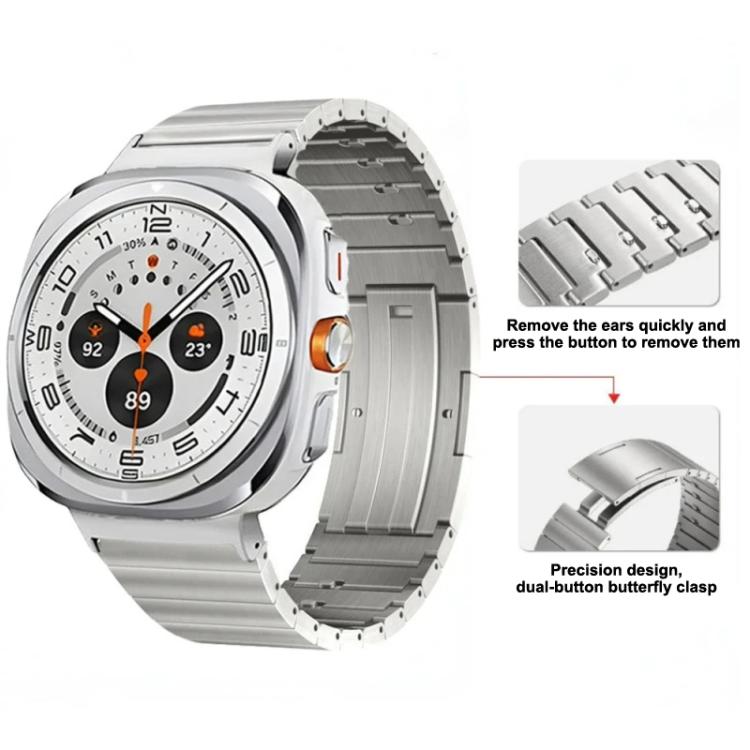 For Samsung Galaxy Watch8 / Watch8 Classic One Bead Side Slide Quick Release Buckle Titanium Alloy Watch Band