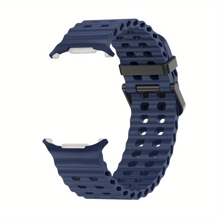 For Samsung Galaxy Watch Ultra 47mm / Ultra 2025 Dual-row Holes Silicone Watch Band with TPU Case