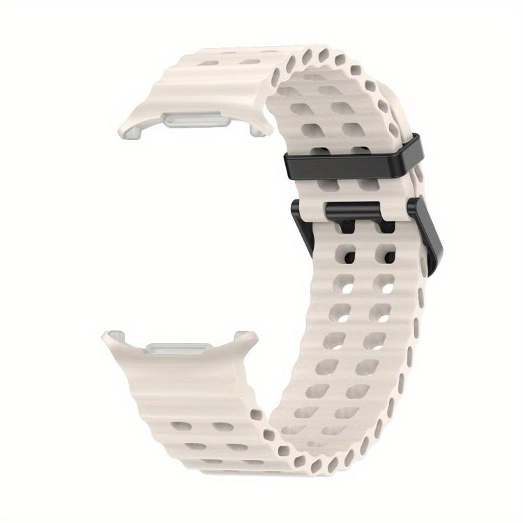 For Samsung Galaxy Watch Ultra 47mm / Ultra 2025 Dual-row Holes Silicone Watch Band with TPU Case