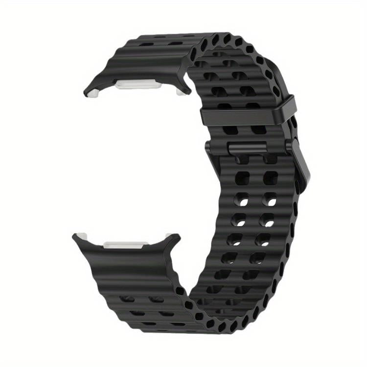 For Samsung Galaxy Watch Ultra 47mm / Ultra 2025 Dual-row Holes Silicone Watch Band with TPU Case