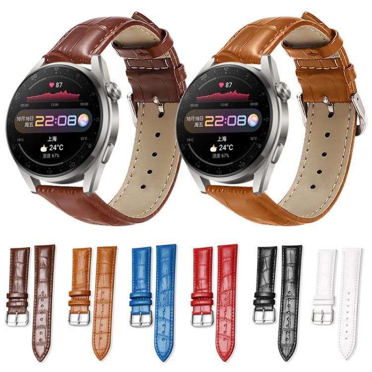 22mm xDfind Bamboo Texture Pin Buckle Leather Watch Band