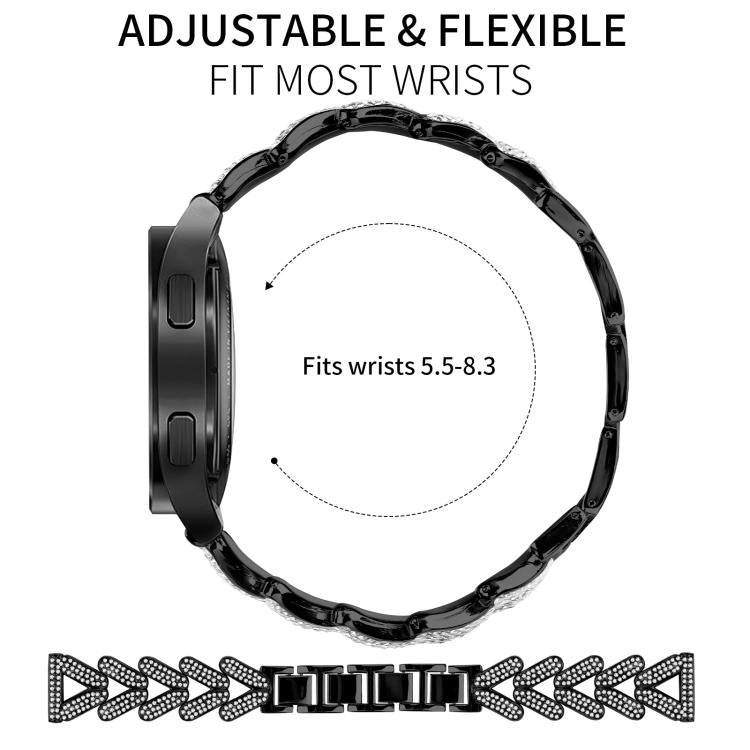 20mm For Ticwatch GTH / E3 / E / 2 xDfind Small Twist Diamond Metal Watch Band
