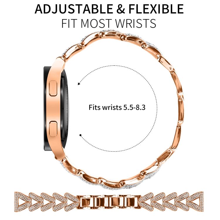 20mm For Ticwatch GTH / E3 / E / 2 xDfind Small Twist Diamond Metal Watch Band