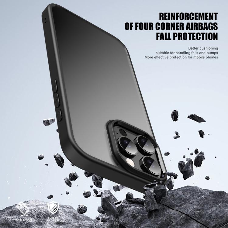 For iPhone 15 Plus iPAKY Bright Color Frosted Series Shockproof PC+TPU Phone Case - Black