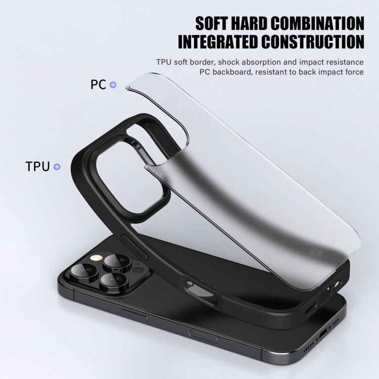 For iPhone 15 Plus iPAKY Bright Color Frosted Series Shockproof PC+TPU Phone Case - Black