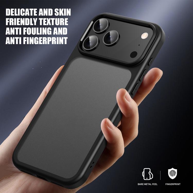 For iPhone 17 Pro iPAKY Bright Color Frosted Series Shockproof PC+TPU Phone Case - Black