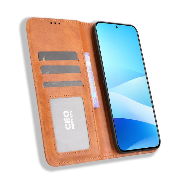 For Meizu Note 16 Pro 5G Magnetic Buckle Retro Texture Leather Phone Case