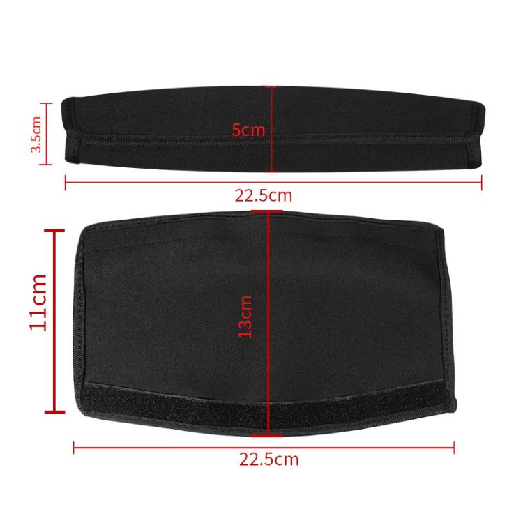 Elastic Cotton Cloth Headband Protective Cover, Size:Curved 22.5x13x11cm - Black