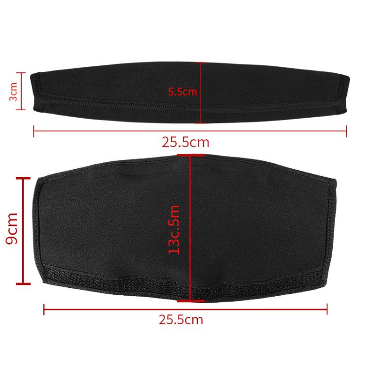 Elastic Cotton Cloth Headband Protective Cover, Size:Curved 25.5x13x9cm - Black