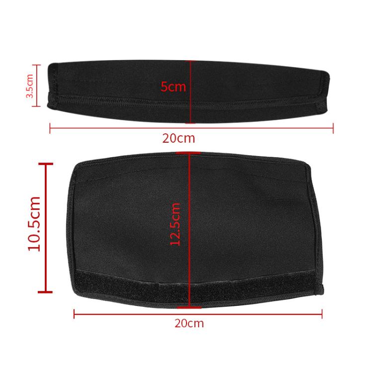 Elastic Cotton Cloth Headband Protective Cover, Size:Curved 20x12.5x10.5cm - Black