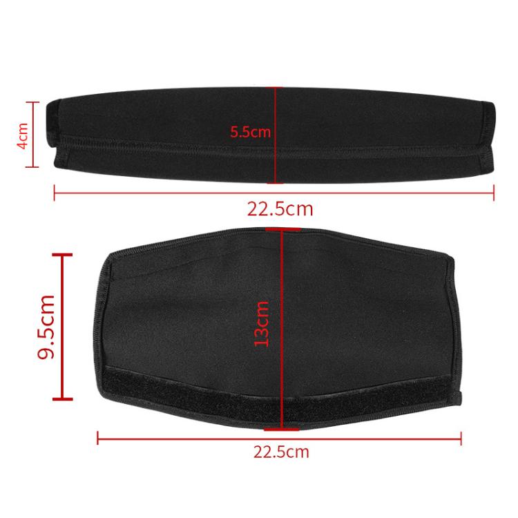 Elastic Cotton Cloth Headband Protective Cover, Size:Curved 22.5x13x9.5cm - Black
