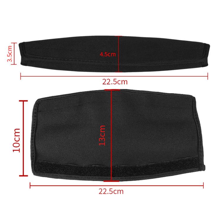 Elastic Cotton Cloth Headband Protective Cover, Size:Curved 22.5x13x10cm - Black