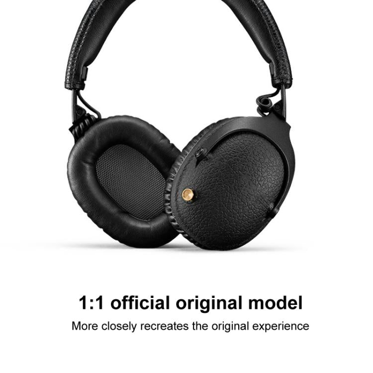 2pcs Sponge Earmuffs Replacement Earpads For Marshall Monitor, Model:Ice Silk Cloth - Black