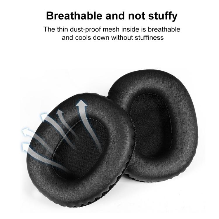 2pcs Sponge Earmuffs Replacement Earpads For Marshall Monitor, Model:Ice Silk Cloth - Black
