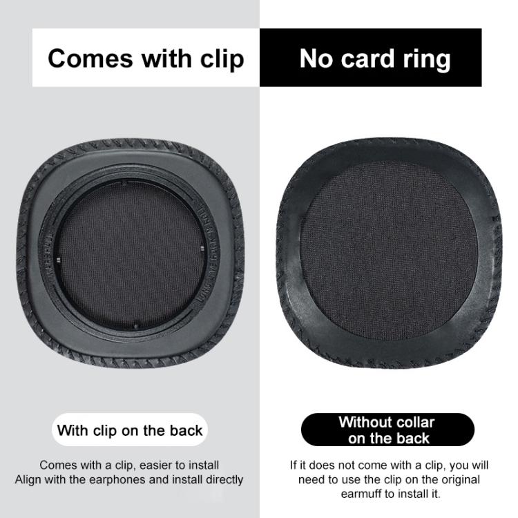 2pcs Protein Leather Replacement Earpads For Marshall Mid Bluetooth - Black with Snap-on