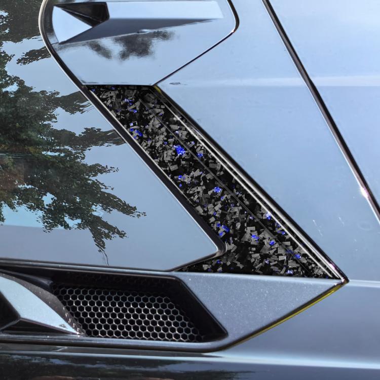 6pcs/Set Forged Gold Foil Carbon Fiber Car Roof Camera Decorative Sticker for Chevrolet Corvette C8 2020-, Left and Right Driver