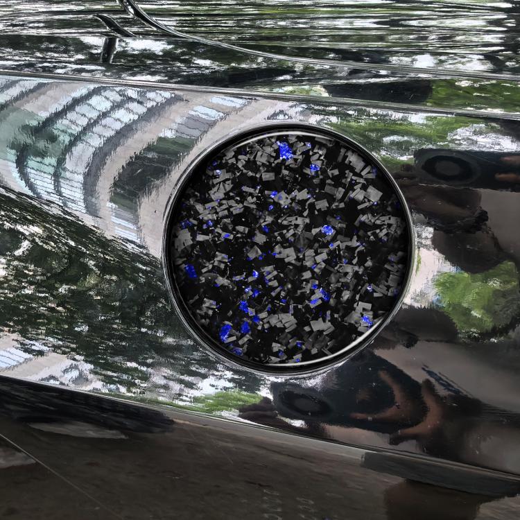 Forged Gold Foil Carbon Fiber Car Fuel Tank Cap Decorative Sticker for Chevrolet Corvette C8 2020-, Left and Right Driver
