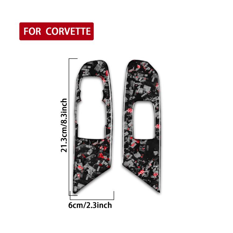 2pcs/Set Forged Gold Foil Carbon Fiber Car Window Lift Decorative Sticker for Chevrolet Corvette C8 2020-, Left Driver