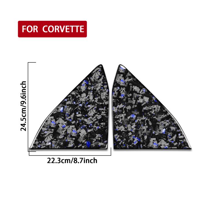 2pcs/Set Forged Gold Foil Carbon Fiber Car Rear Triangle Window Decorative Sticker for Chevrolet Corvette C8 2020-, Left and Right Driver