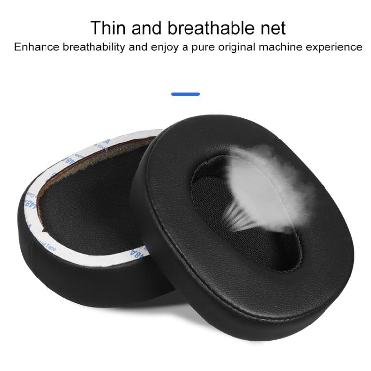 2pcs Protein Leather Replacement Earpads For 1MORE MK801 - Black